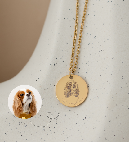 PERSONALIZED NECKLACE dog portrait Moniandme